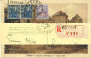 Catre postale recommande du 3 mars 1929 . Jeanne 257.