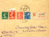 Lettre recommandée pour la Sarre. Jeanne 257