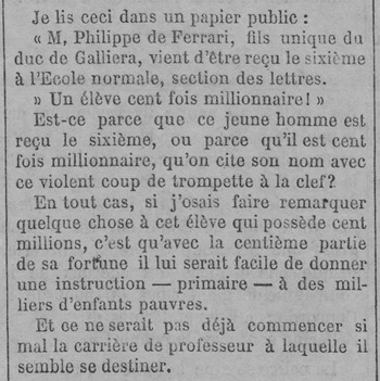 Commentaire ENS août 1872