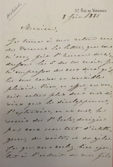 Lettre 1881