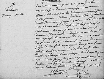 Lallier acte de naissance