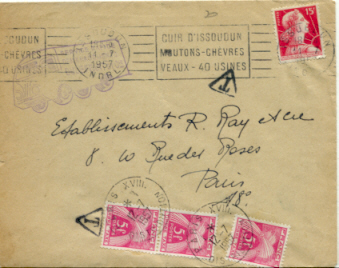 Lettre taxée. Marianne de Muller.