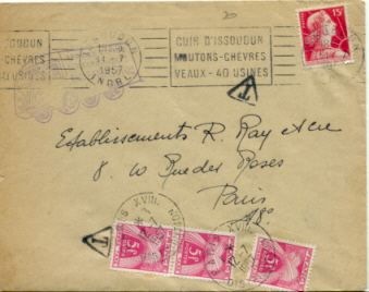  Lettre taxe.  Marianne de Muller.