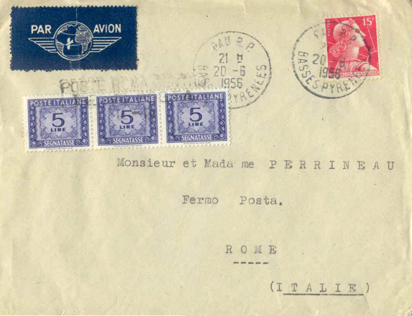 Lettre taxée. Marianne de Muller.