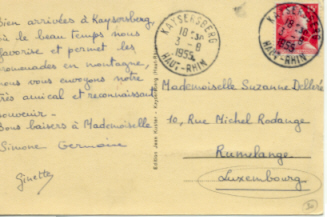  Lettre tpour le Luxembourg.    Marianne de Muller.